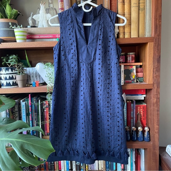 Eliza J navy blue mandarin collar sheath dress new with tags